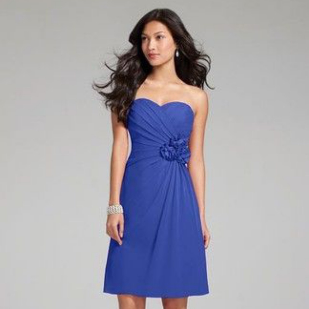 Alfred Angelo cobalt blue chiffon bridesmaid dress